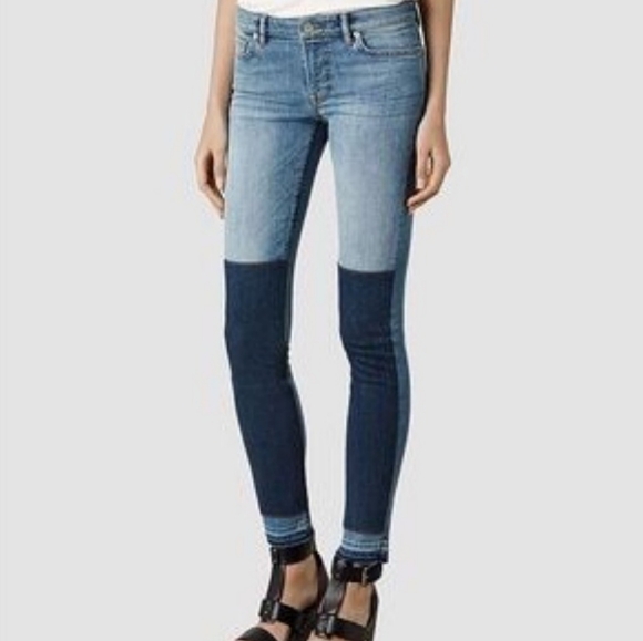 ALL SAINTS MAST FIT 2 Tone Skinny Jeans - Picture 12 of 16